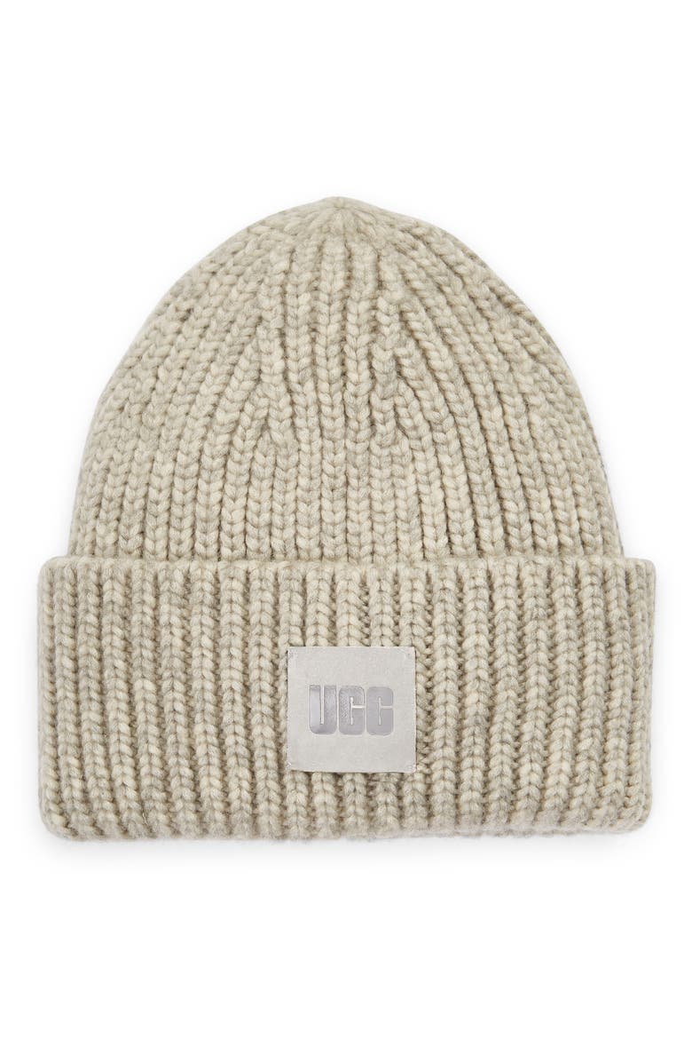 Chunky Ribbed Beanie, Main, color, LIGHT GREY