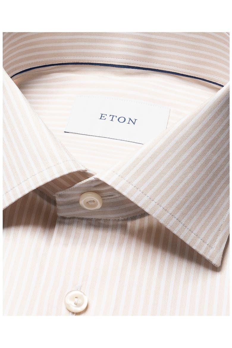Slim Fit Striped Shirt, Alternate, color, LIGHT BEIGE