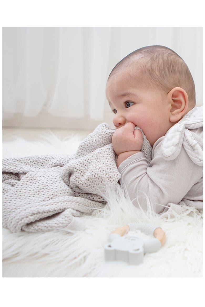 Organic Cotton Thermal Knit Baby Blanket, Alternate, color, GREY