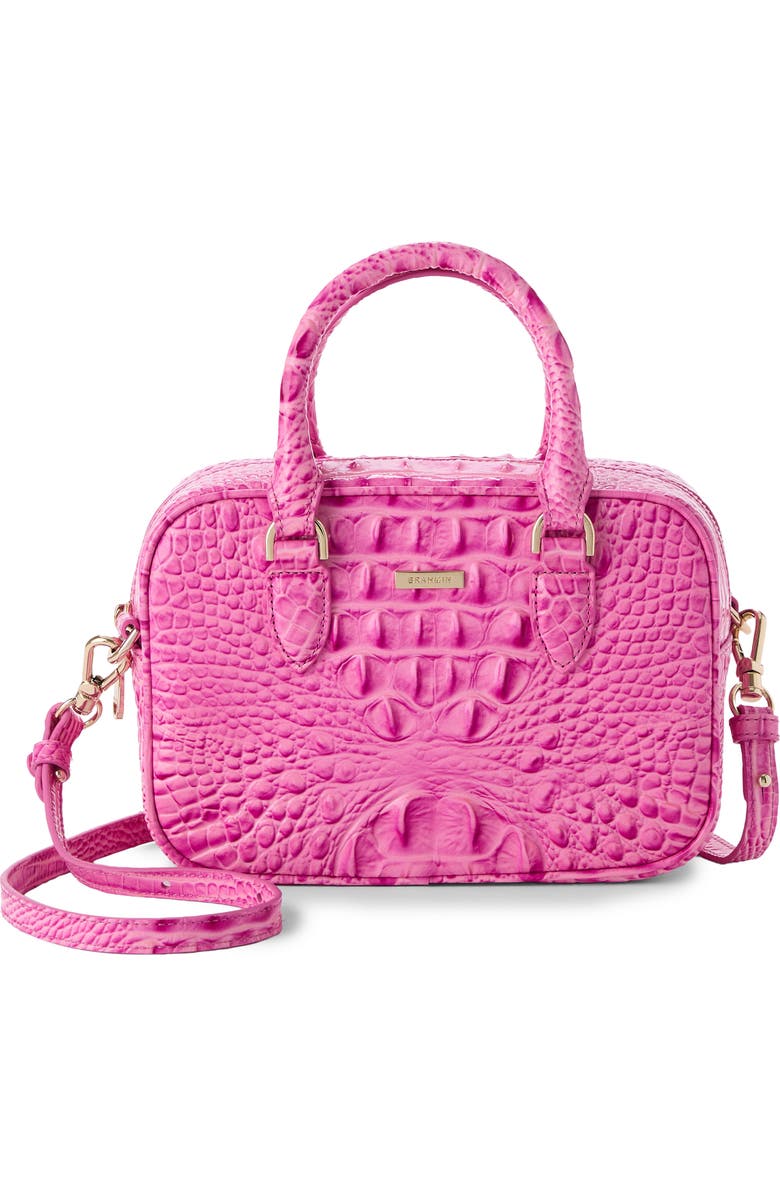 Brahmin Mara Croc Embossed Leather Top Handle Bag, Alternate, color,