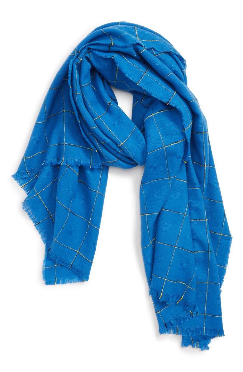 Leith Grid Check Oblong Scarf, Main, color, 