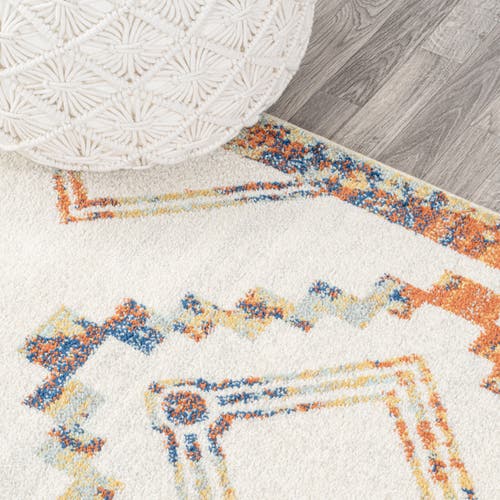 Jonathan Y Amir Moroccan Beni Souk Area Rug In Ivory/blue/orange