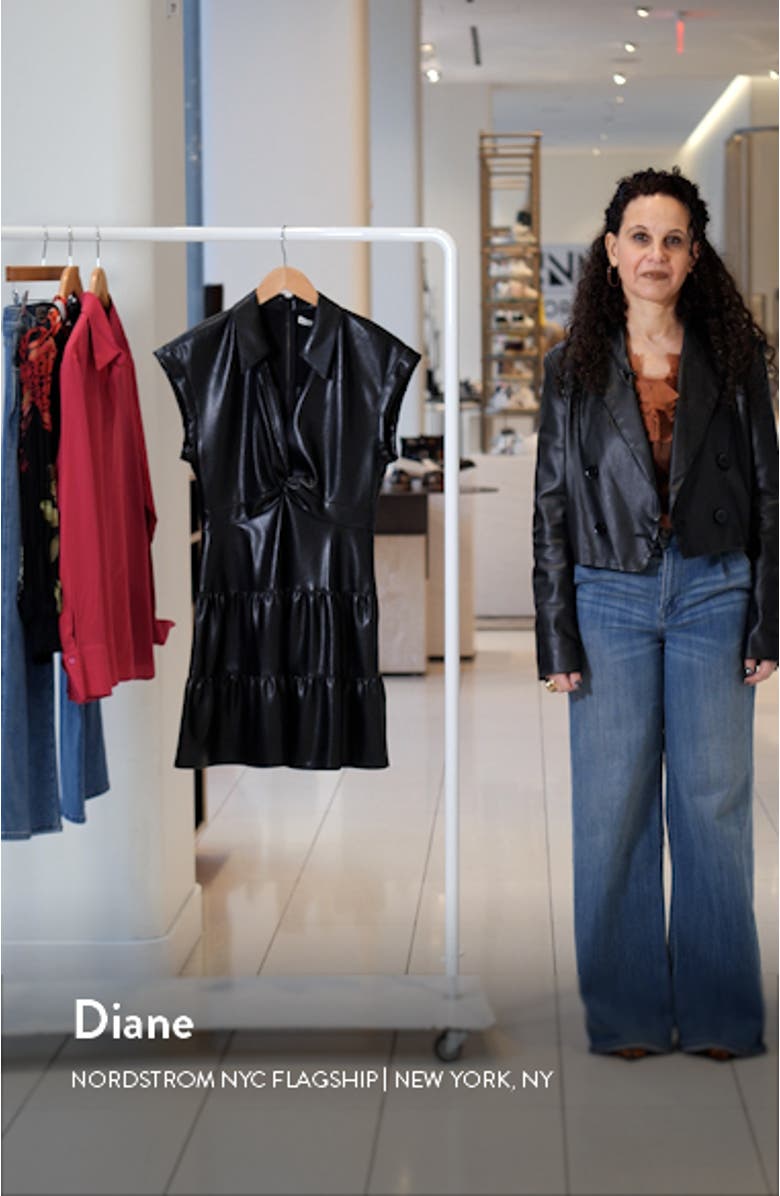 Mila Twist Front Faux Leather Dress, sales video thumbnail