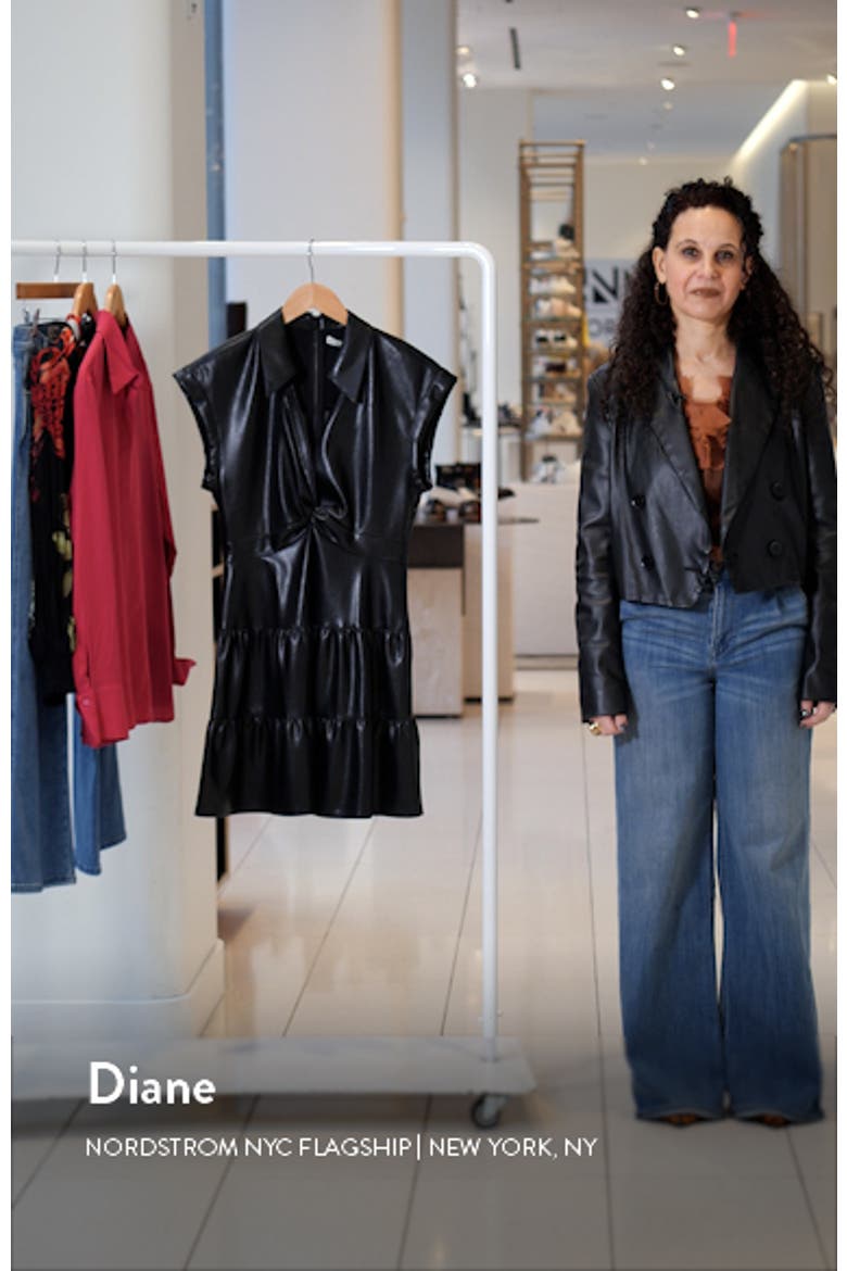 Mila Twist Front Faux Leather Dress video