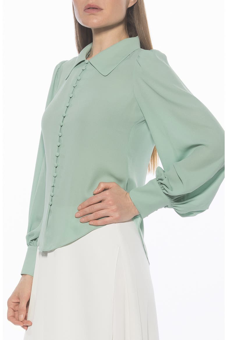Rah Covered Button-Down Top, Alternate, color, SAGE