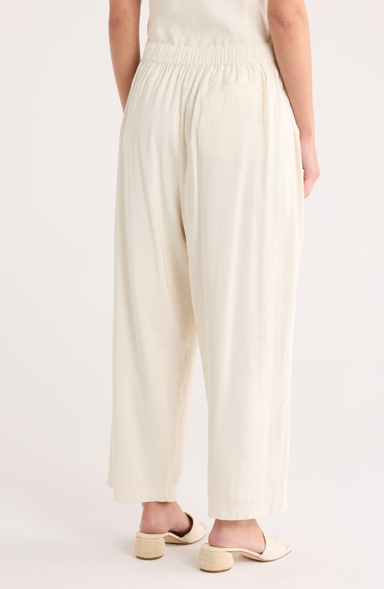 NORDSTROM RACK Elastic Waist Barrel Leg Pants, Alternate, color, Ivory Tofu