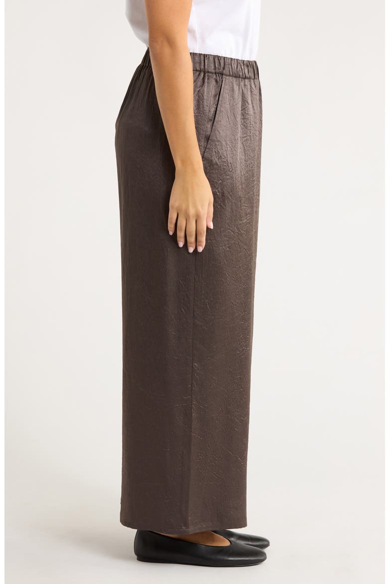 Crinkle Satin Wide Leg Ankle Pants, Alternate, color, RYE