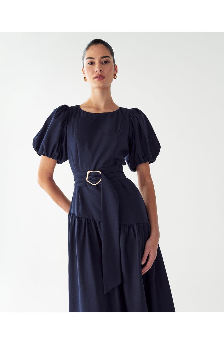 WILLA Elona Midi Dress, Alternate, color, Navy Blue