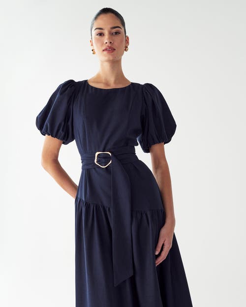 Willa Elona Midi Dress In Blue