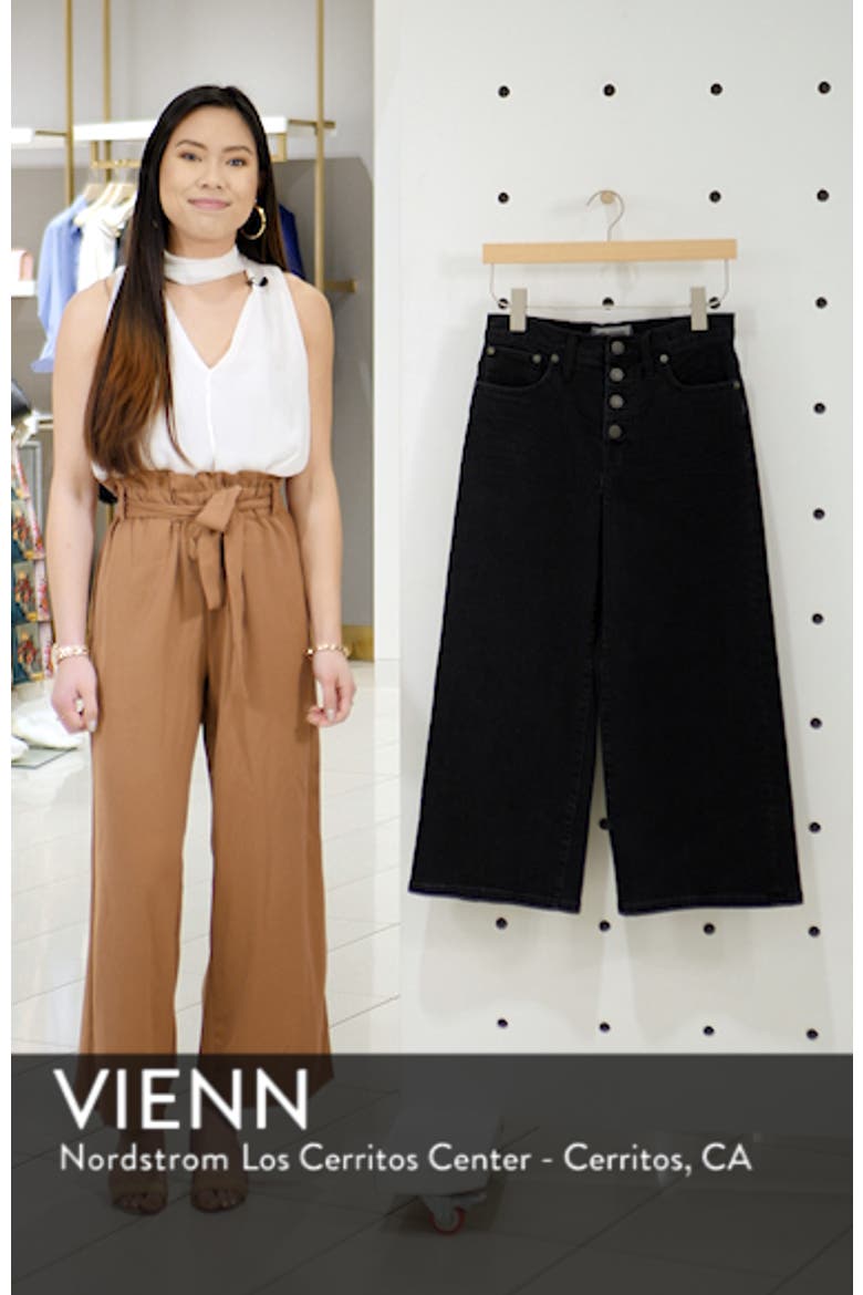Button Fly Crop Wide Leg Jeans video