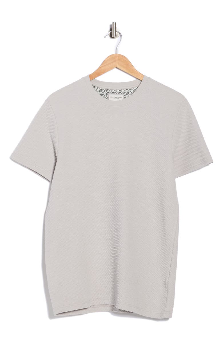 DENIM AND FLOWER Gray Textured T-Shirt, Alternate, color, Gray