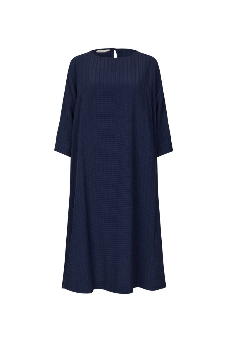 Nabia 3/4 Sleeve A-Line Midi Dress, Alternate, color, Navy Blazer