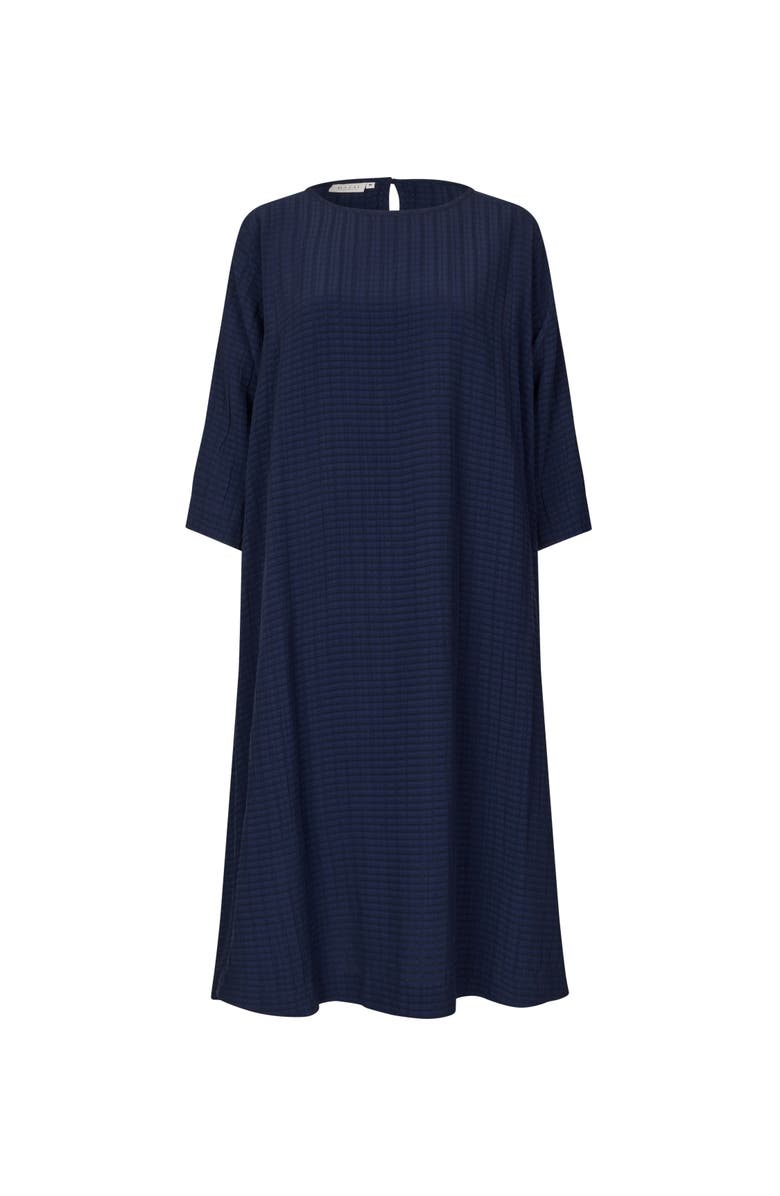 Masai Copenhagen Nabia 3/4 Sleeve A-Line Midi Dress, Alternate, color, Navy Blazer