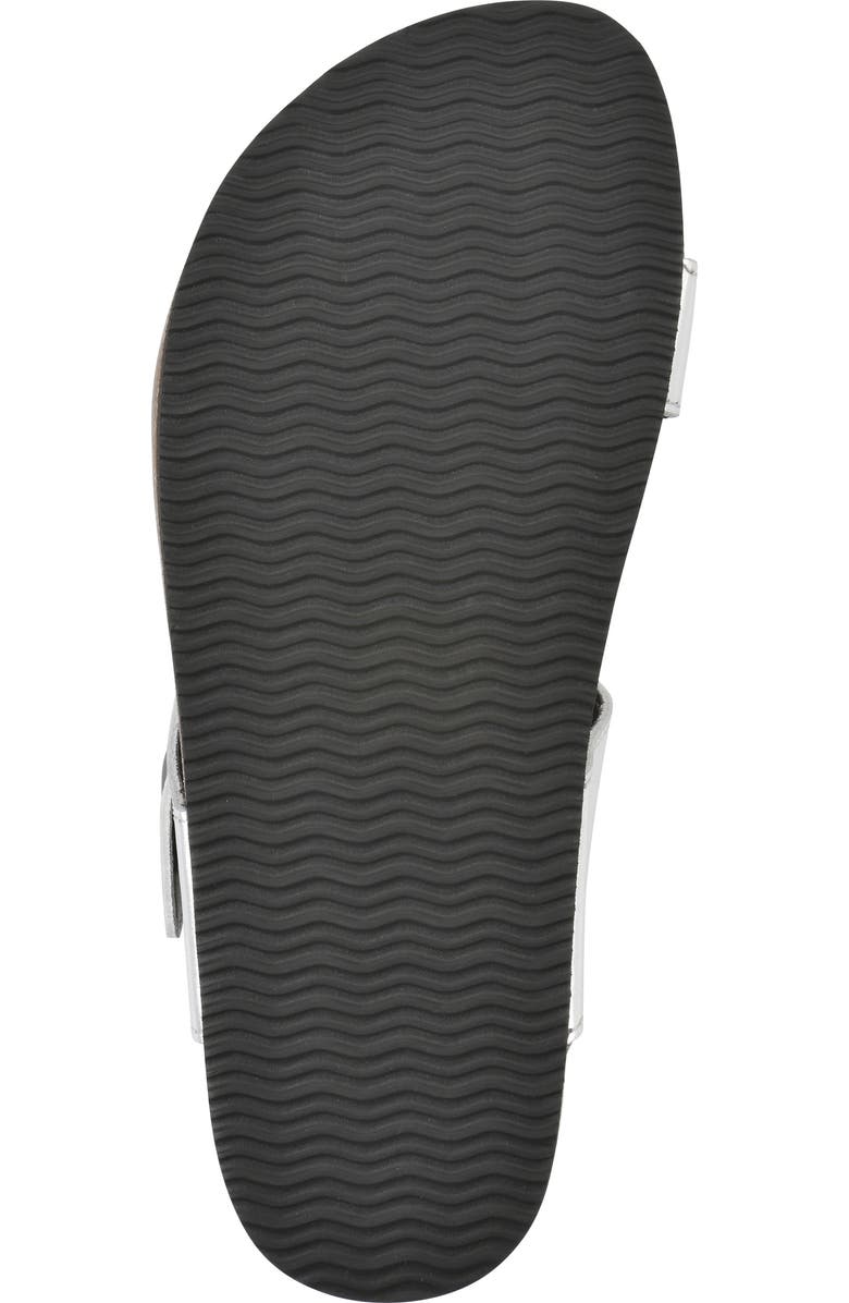 White Mountain Footwear Carly Leather Footbed Sandal, Alternate, color, Silver/ Leather