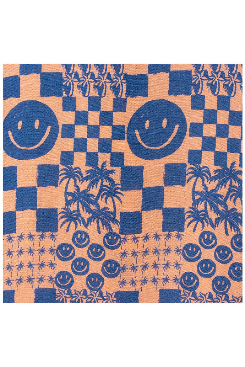 Kids' Short Sleeve Button-Up Shirt & Shorts Set, Alternate, color, ORANGE SMILEY