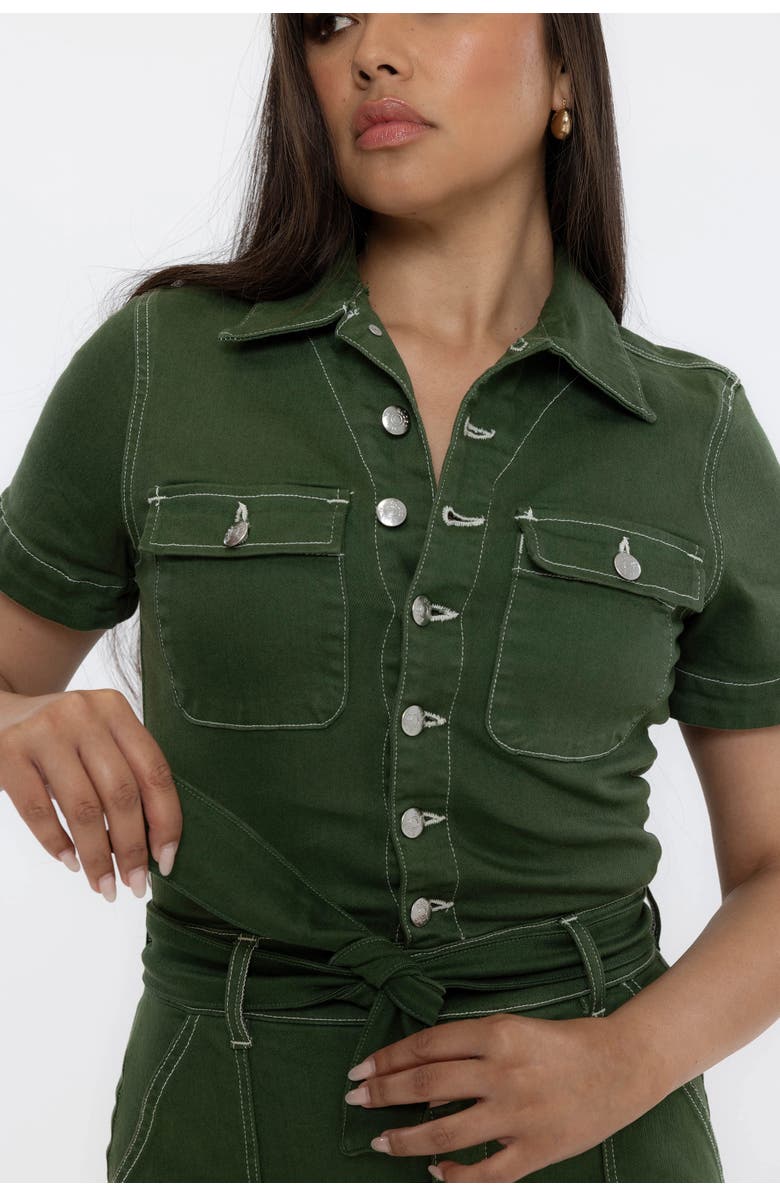 Rudes Denim The Saint Germain Jumpsuit, Alternate, color, Emerald