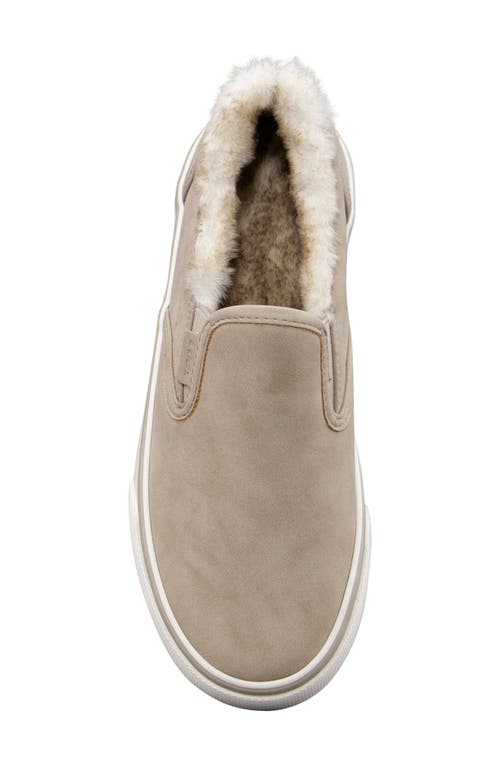 Lugz Clipper Faux Fur Slip-on Sneaker In Fawn/cream/off White