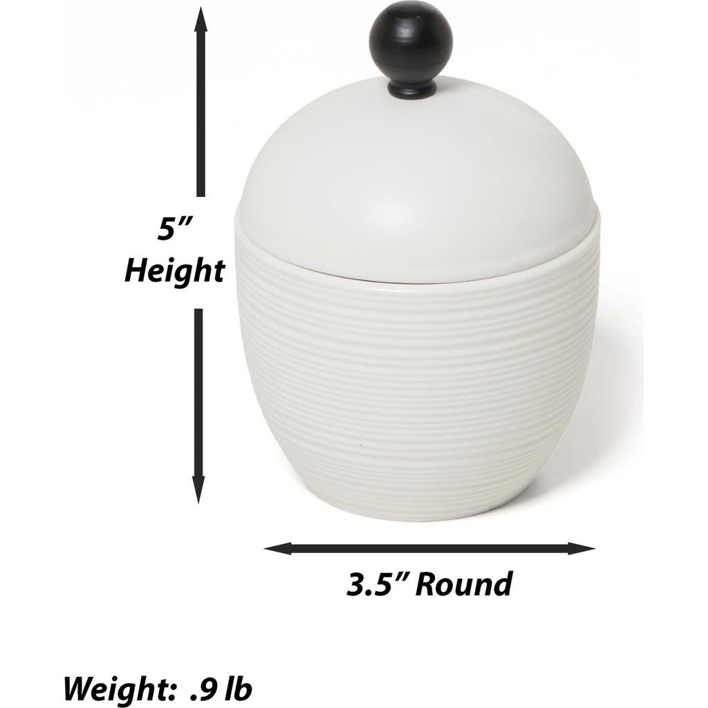 Roselli Trading Company Dubai Black Trim Canister In White