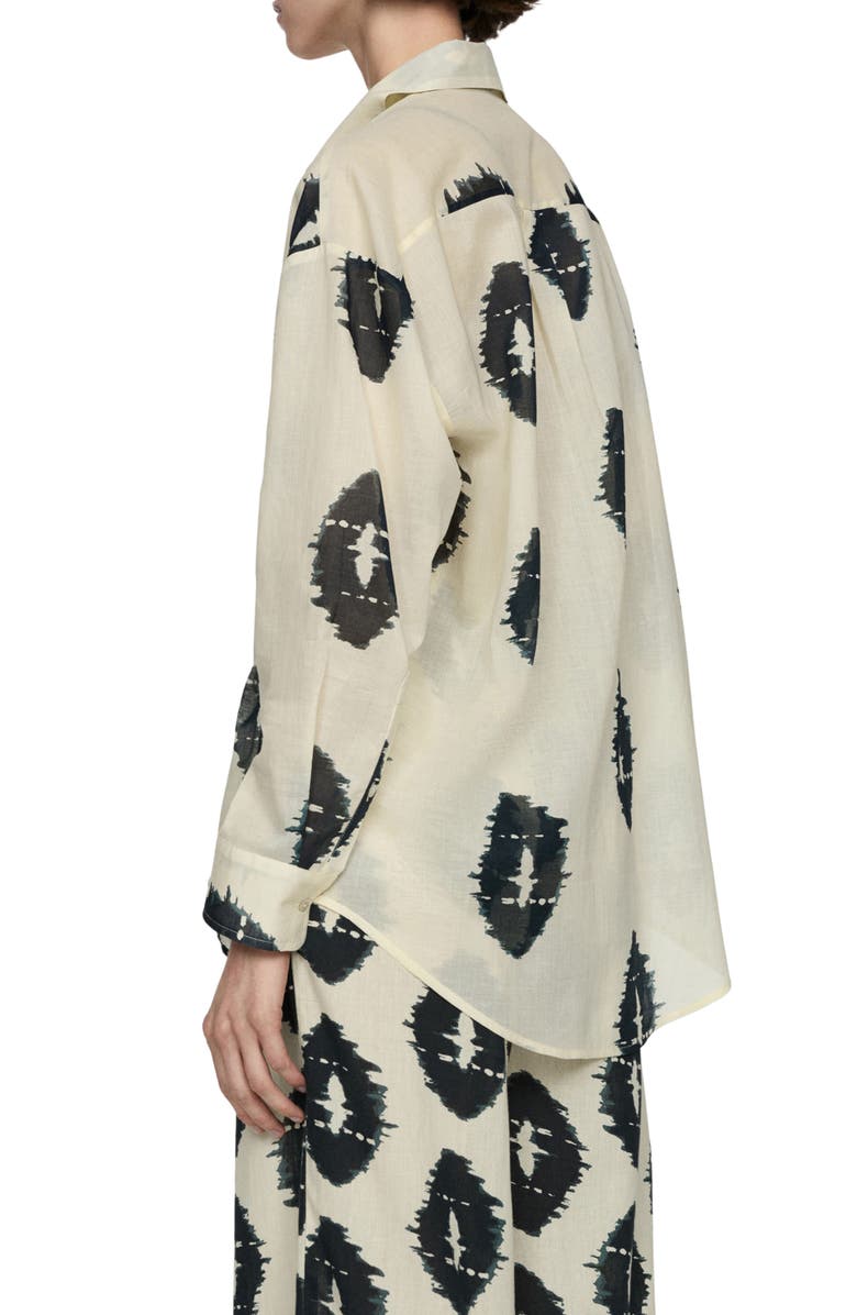 MANGO Print Semisheer Button-Up Shirt, Alternate, color, 