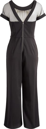 Illusion Yoke Wide Leg Jumpsuit