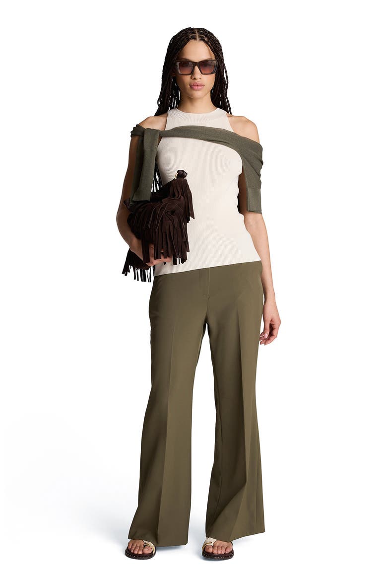 Mid Rise Flare Pants, Alternate, color, TURTLE GREEN