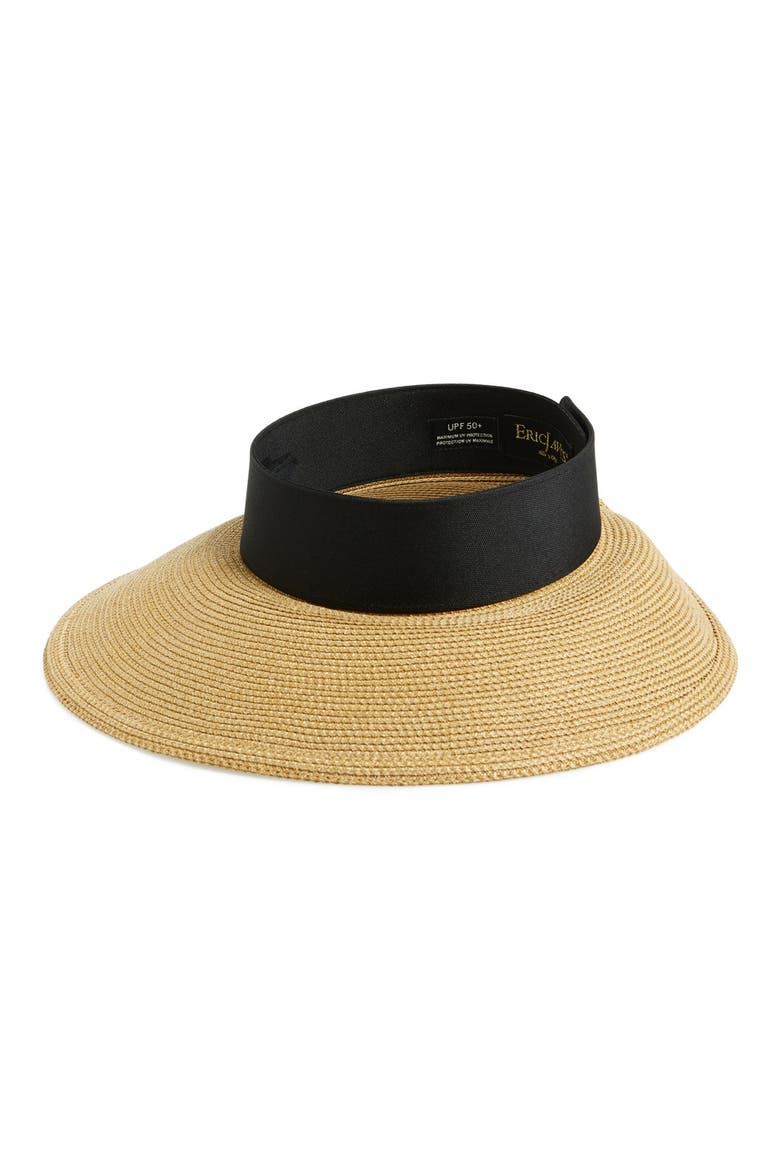 Squishee® Straw Halo Hat, Main, color, NATURAL/ BLACK