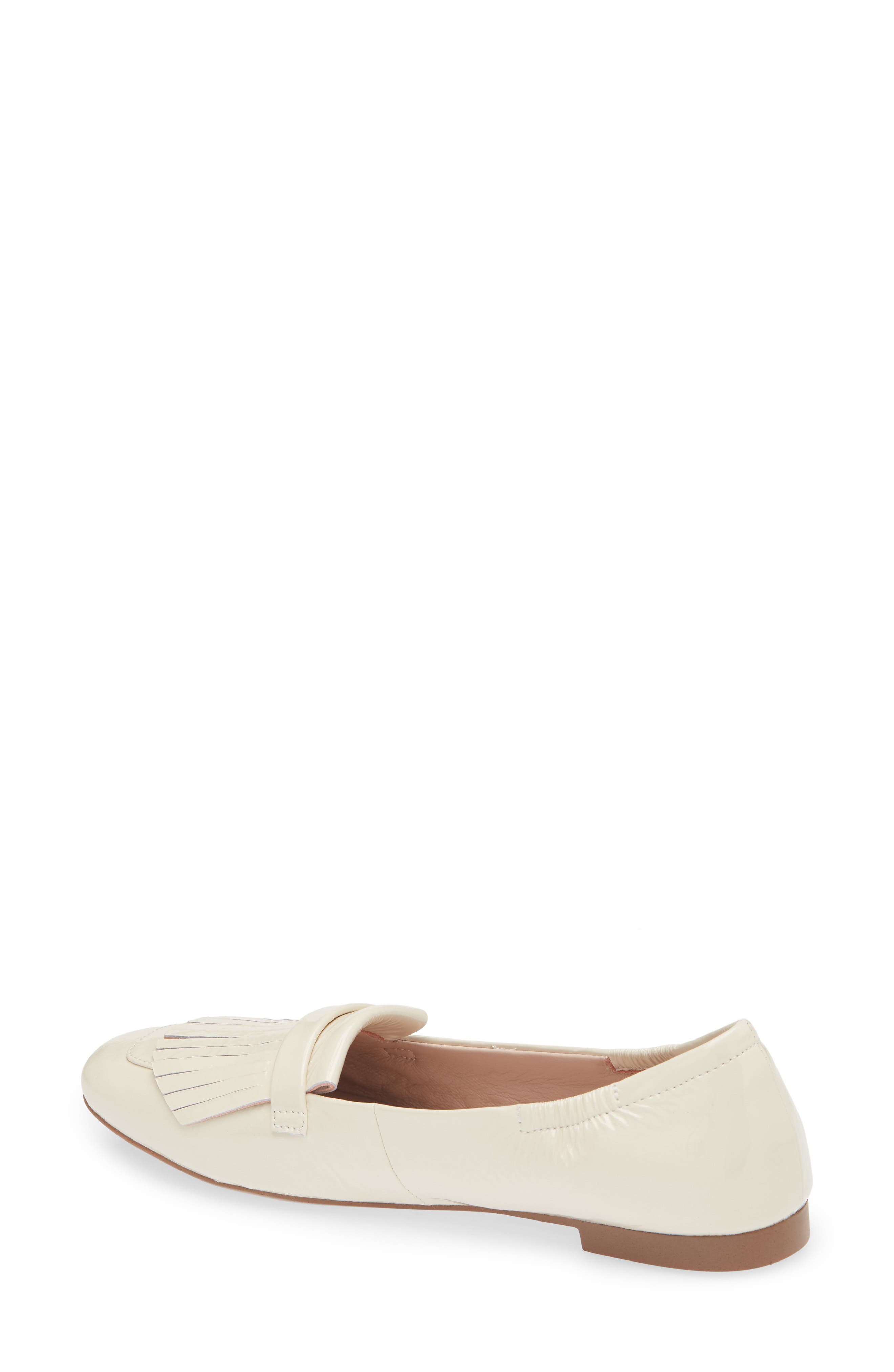 Mistie Fringe Trim Loafer, Alternate, color, FROZE PATENT