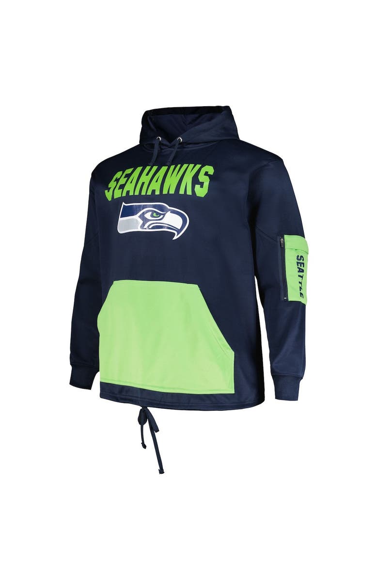 FANATICS Men's Fanatics Branded College Navy Seattle Seahawks Big & Tall Pullover Hoodie, Alternate, color, Navy
