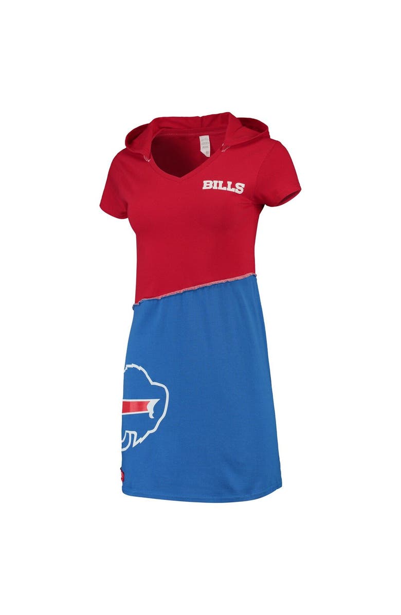 REFRIED APPAREL Women's Refried Apparel Red/Royal Buffalo Bills Sustainable Hooded Mini Dress, Main, color,