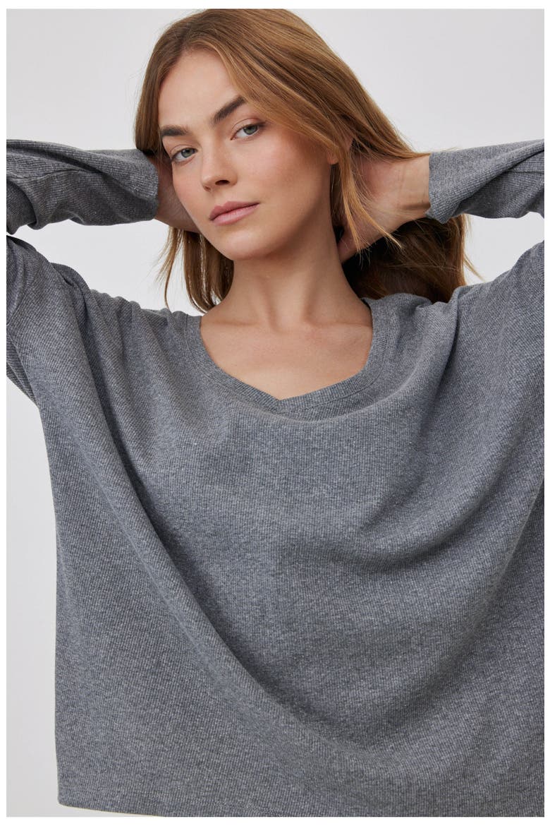 Sandy Days Loungewear Top, Alternate, color, Grey