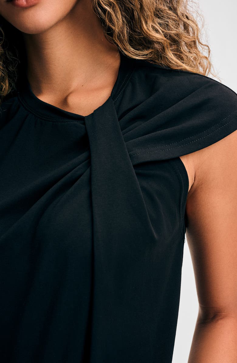 Isaac Mizrahi New York Cotton Twist Neck T-Shirt, Alternate, color,