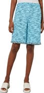 Ming Wang Fringe Trim Tweed Pull-On Bermuda Shorts