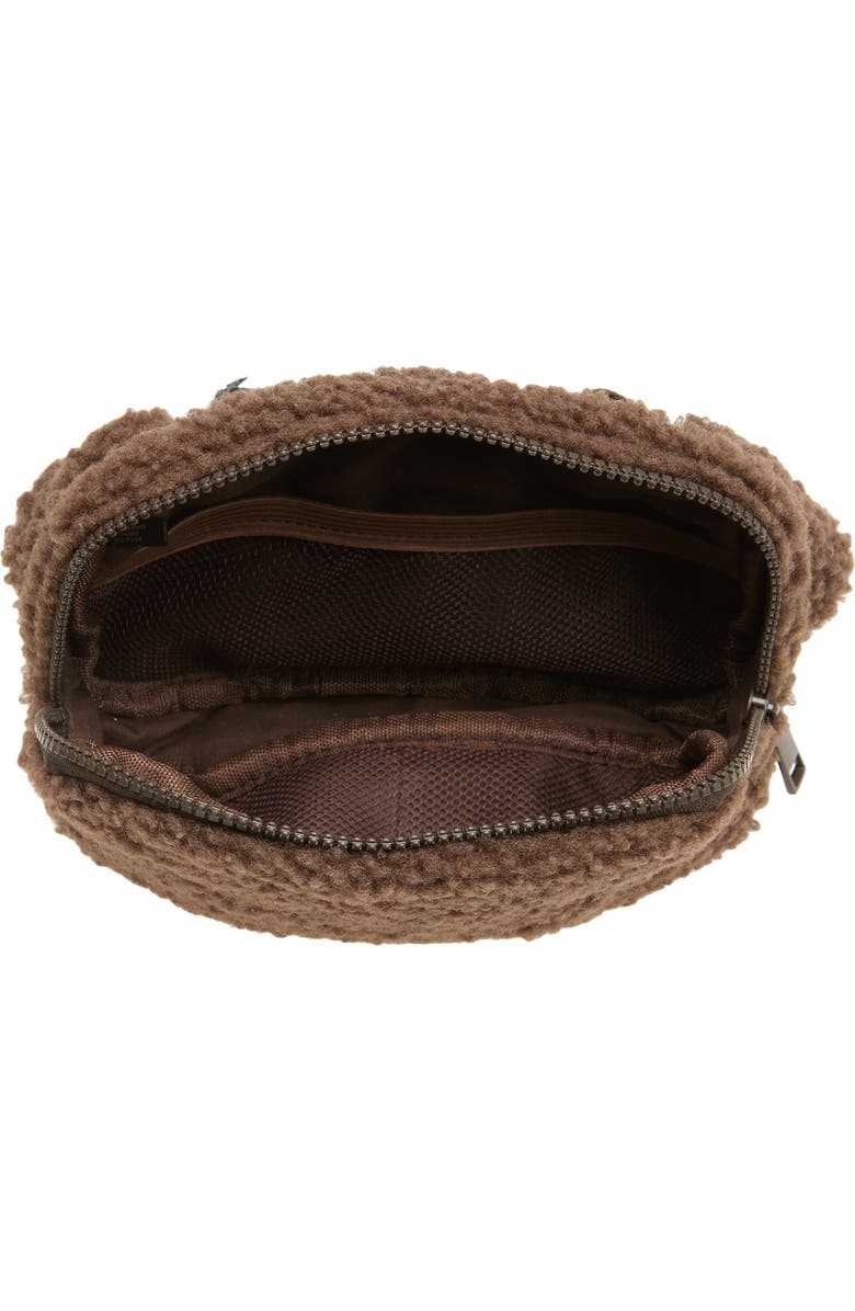 Zella Faux Shearling Crossbody, Alternate, color, Brown Mole