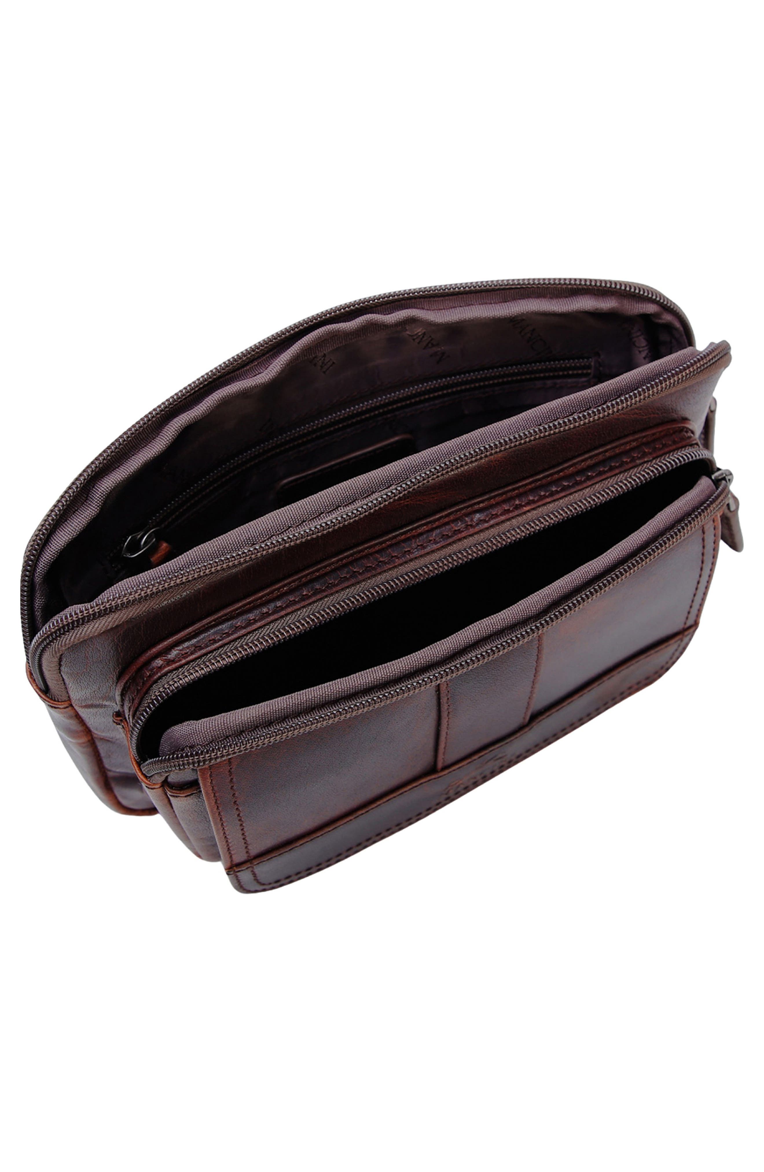 Mancini Buffalo Leather Belt Bag, Alternate, color, Brown