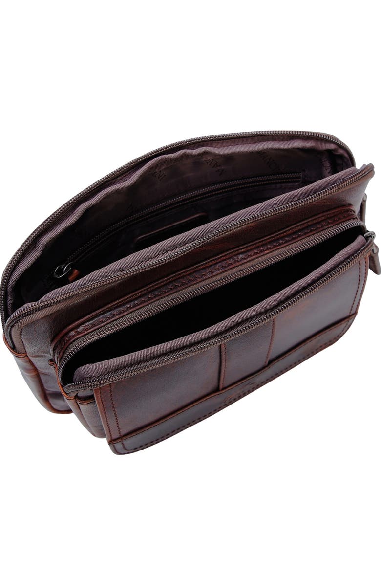 Mancini Buffalo Leather Belt Bag, Alternate, color, Brown