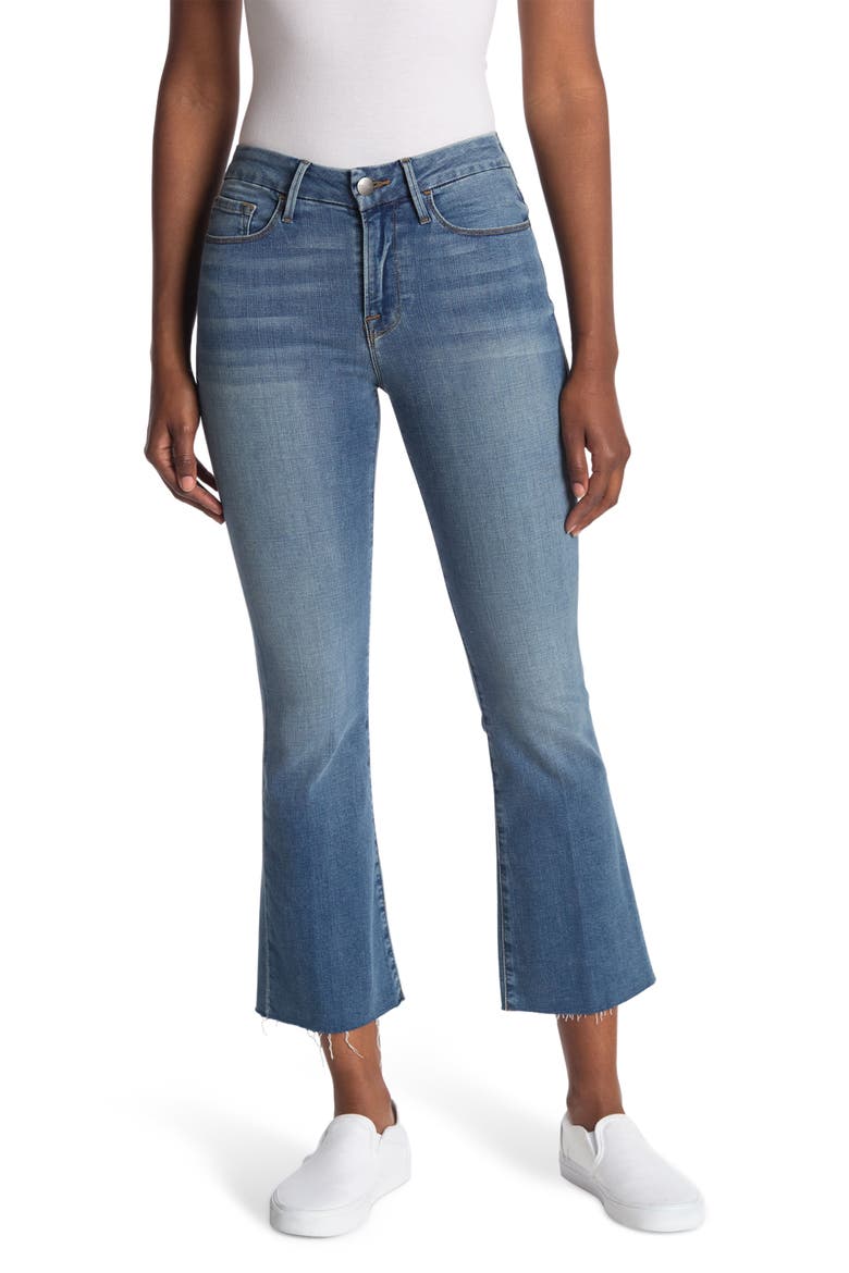 Le Crop Mini Boot High Waist Raw Hem Jeans, Main, color, COLUMBUS