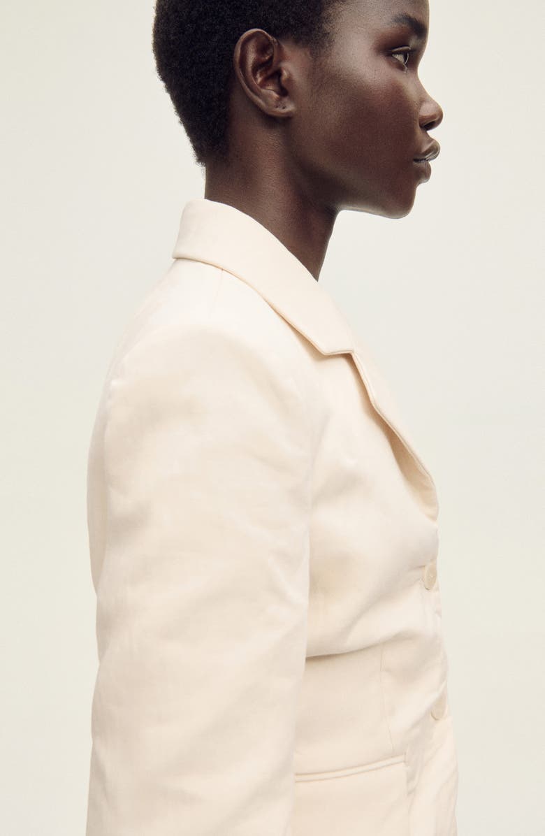 MANGO Wrinkled Cotton & Linen Suit Blazer, Alternate, color,