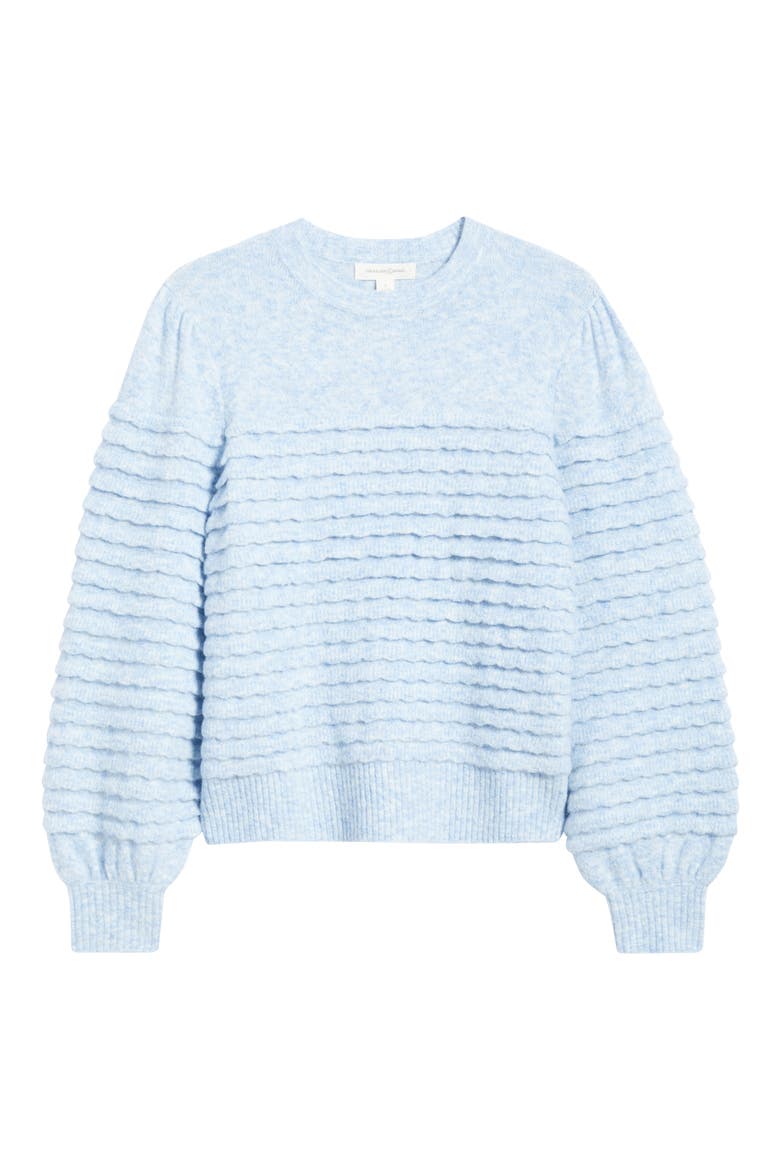 Scalloped Crewneck Sweater, Alternate, color, BLUE SERENITY