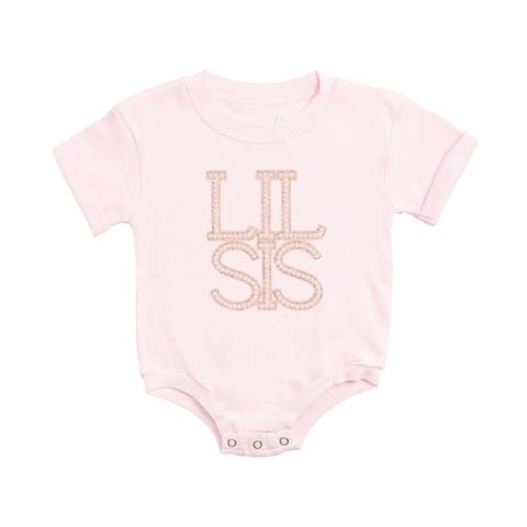 Lil Sis Pearl Patch Short Sleeve Romper (Baby)