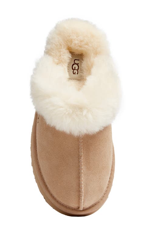 Ugg(r) Kids' Disquette Genuine Shearling Trim Slipper In Sand