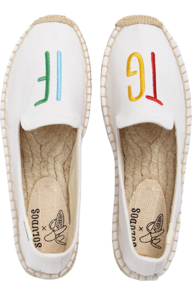 Soludos x ASHKAHN TGIF Embroidered Platform Espadrille, Main, color,