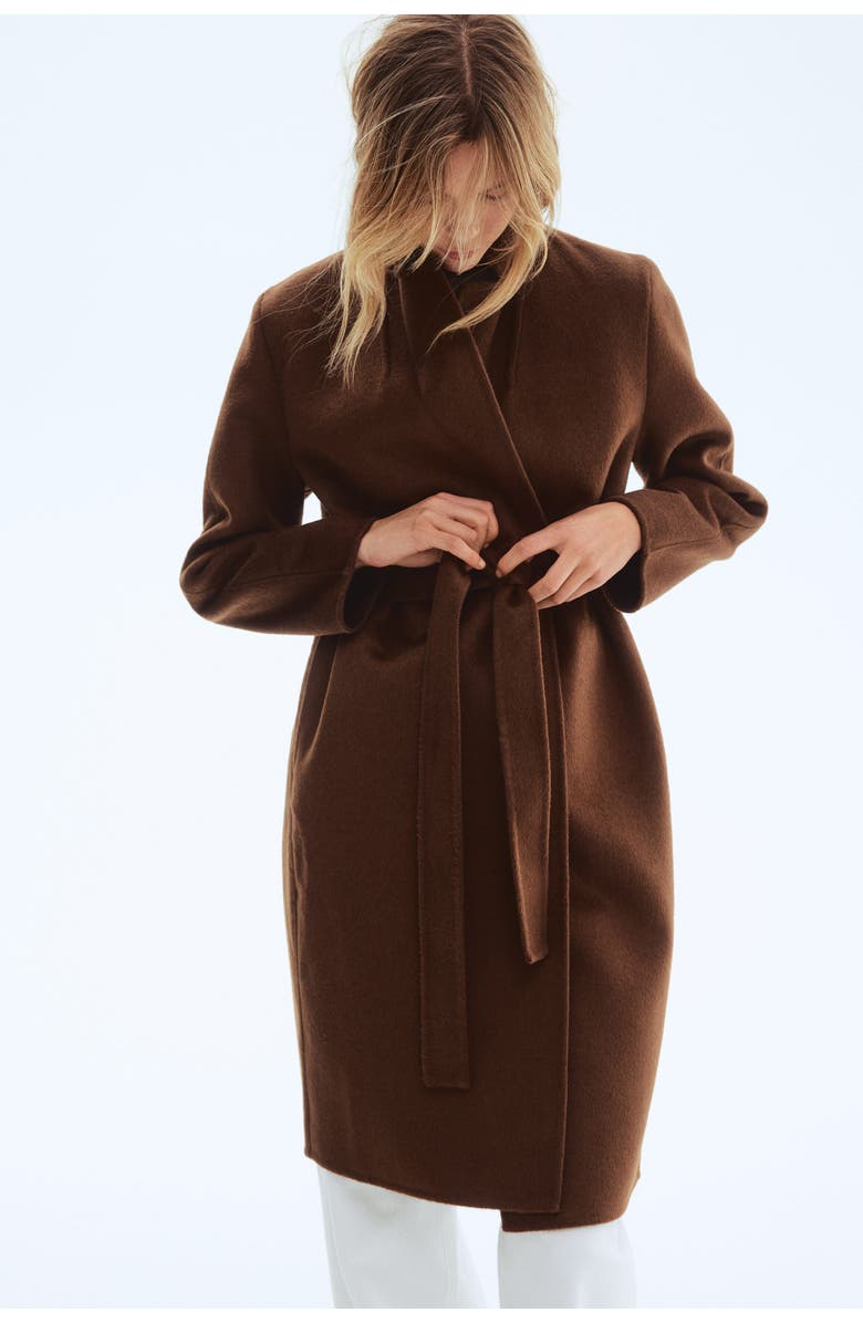 H&M Handmade wool-blend coat, Alternate, color, Brown