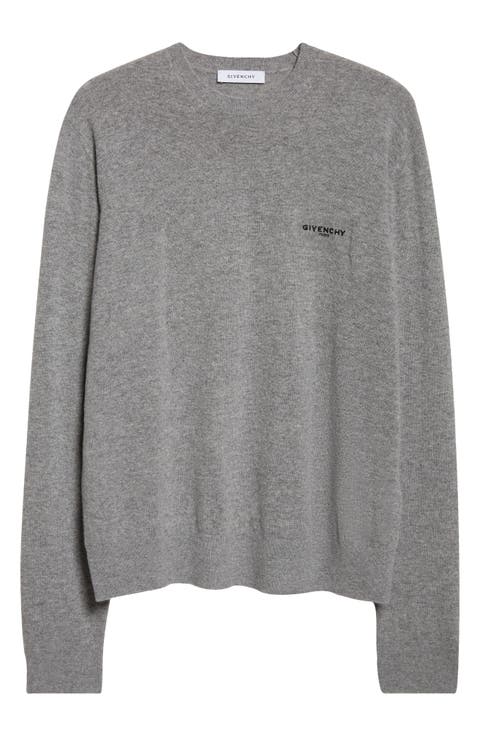 Logo Embroidered Wool & Cashmere Crewneck Sweater