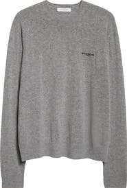 Givenchy Logo Embroidered Wool & Cashmere Crewneck Sweater