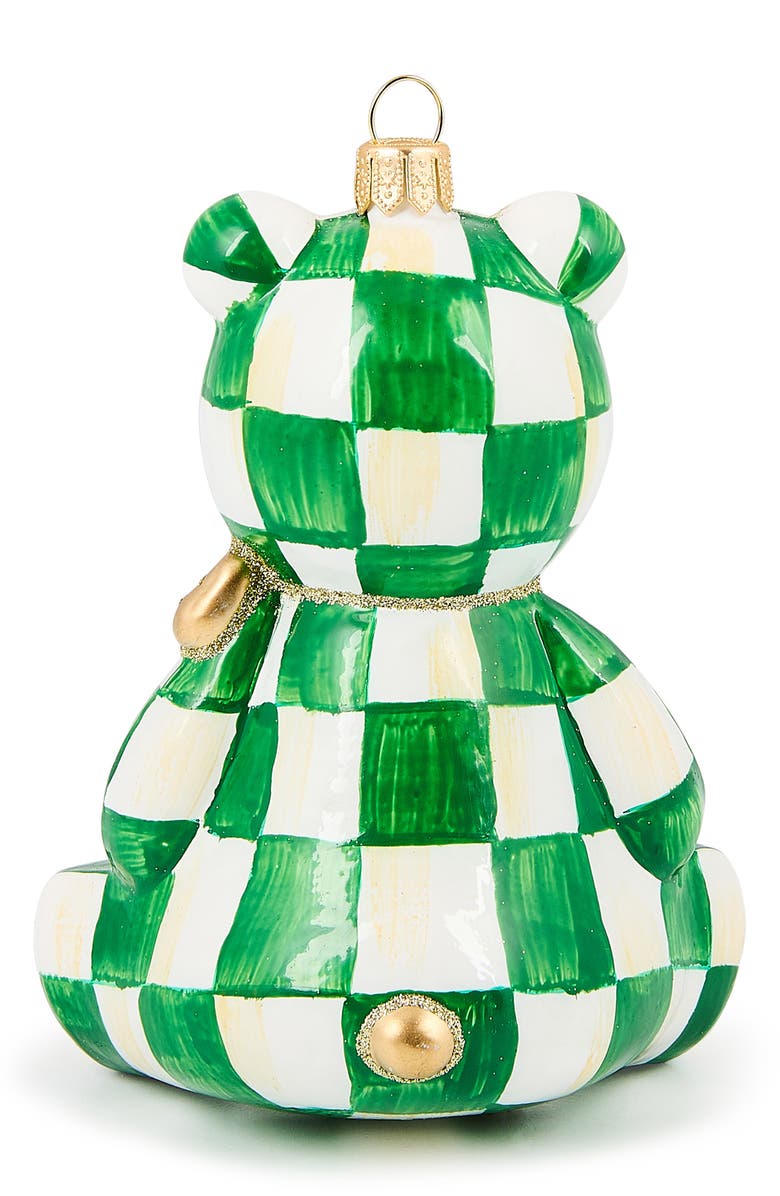 MACKENZIE CHILDS 2025 Bear Glass Ornament, Alternate, color, Emerald