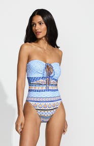 Lands' End Ruched Multi-Way V-Neck Halter High Leg One Piece Swimsuit