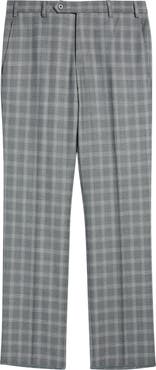 Zanella Devon Flat Front Plaid Wool Dress Pants
