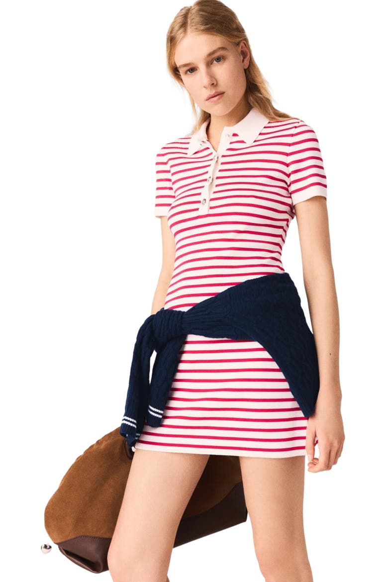 Striped polo dress, Alternate, color, Red