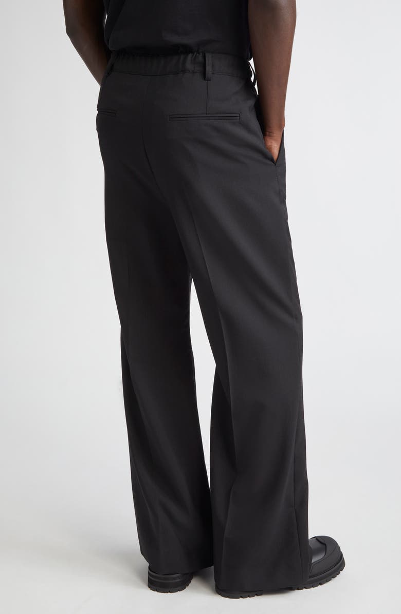 Marni Pintuck Wool Flare Leg Pants, Alternate, color, Black