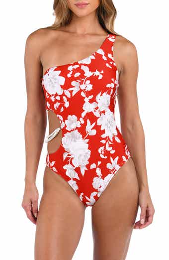 L'AGENCE Ava Ikebana One-Shoulder Cutout One-Piece Swimsuit